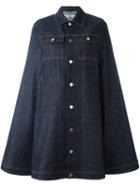 Givenchy Dark Denim Cape, Women's, Size: 38, Blue, Cotton/spandex/elastane/polyester