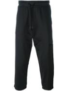 Y-3 Cropped Track Pants, Men's, Size: Large, Black, Cotton/polyamide/polyurethane