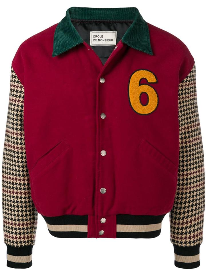 Drôle De Monsieur Moleskin Ddm Varsity Jacket - Red