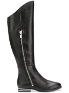 Dkny Striped Heel Knee Boots - Black