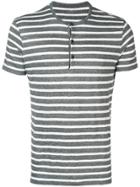 Majestic Filatures Striped Button Placket T-shirt - White