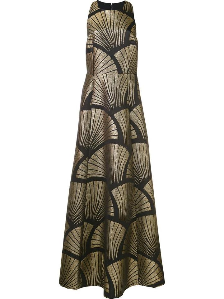 Alice+olivia Metallic (grey) Pattern Gown, Women's, Size: 2, Polyester