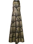 Alice+olivia Metallic (grey) Pattern Gown, Women's, Size: 2, Polyester