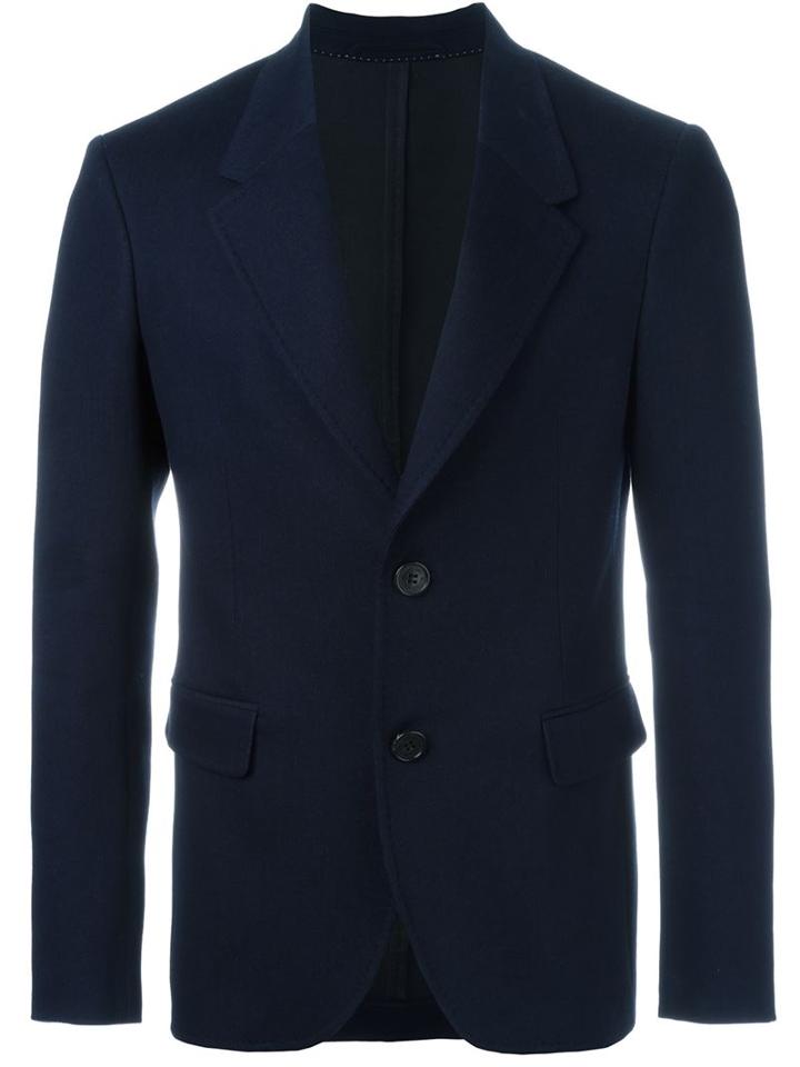 Neil Barrett Two Button Blazer, Men's, Size: 52, Blue, Cotton/polyester/viscose