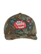 Gucci Floral Tapestry Cap, Women's, Size: Small, Green, Calf Leather