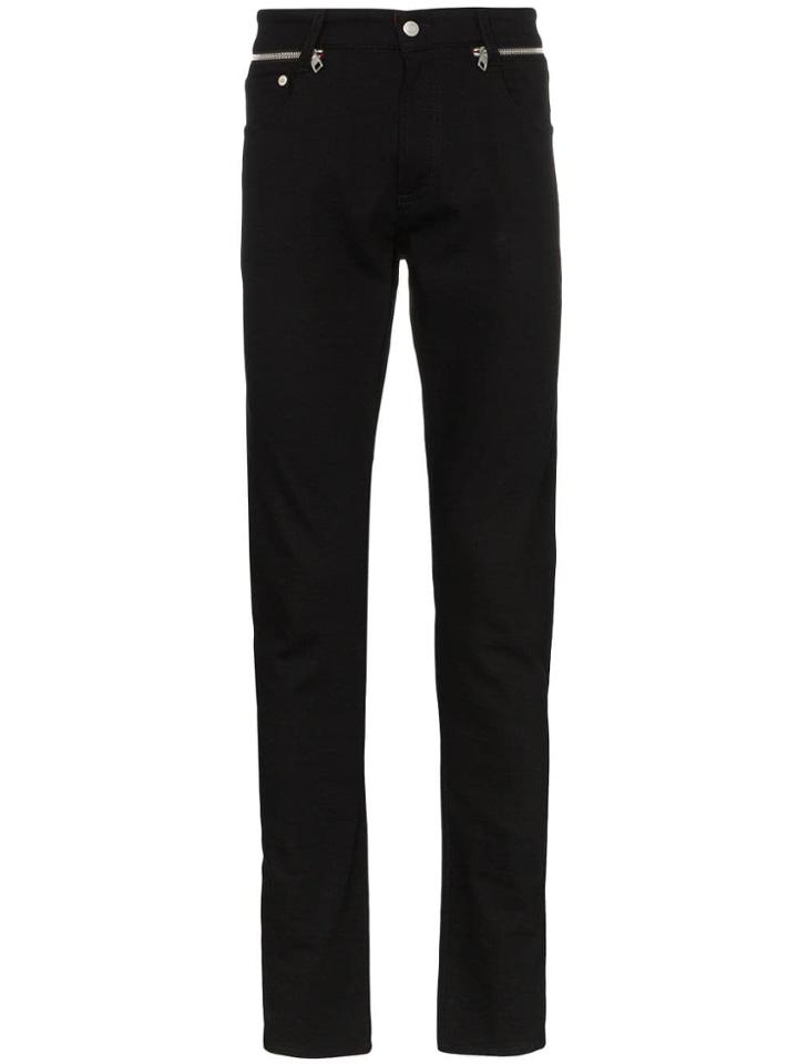 Alexander Mcqueen Zip Detail Sim Fit Jeans - Black