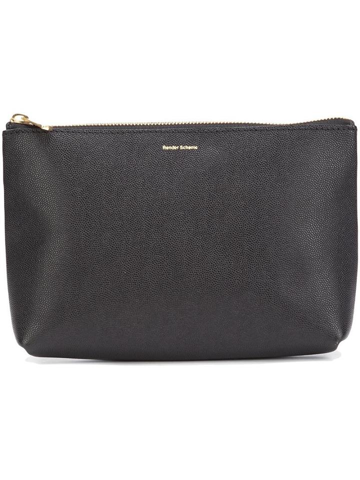 Hender Scheme Medium Zipped Clutch, Adult Unisex, Black, Leather