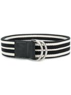 Red Valentino Striped Buckle Belt - Black