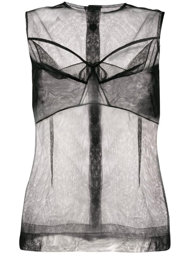 Simone Rocha Sheer Bustier-style Blouse - Black