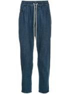 Bassike Drawstring Fitted Trousers - Blue