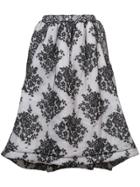 Comme Des Garçons Printed Full Skirt - White