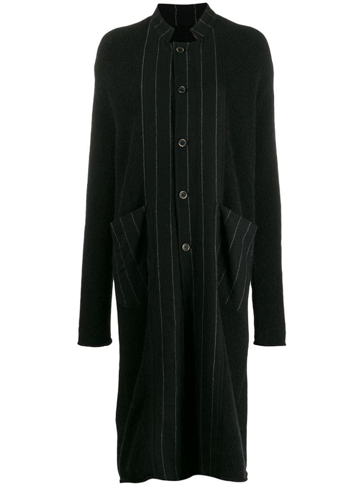 Uma Wang Striped Midi Coat - Black
