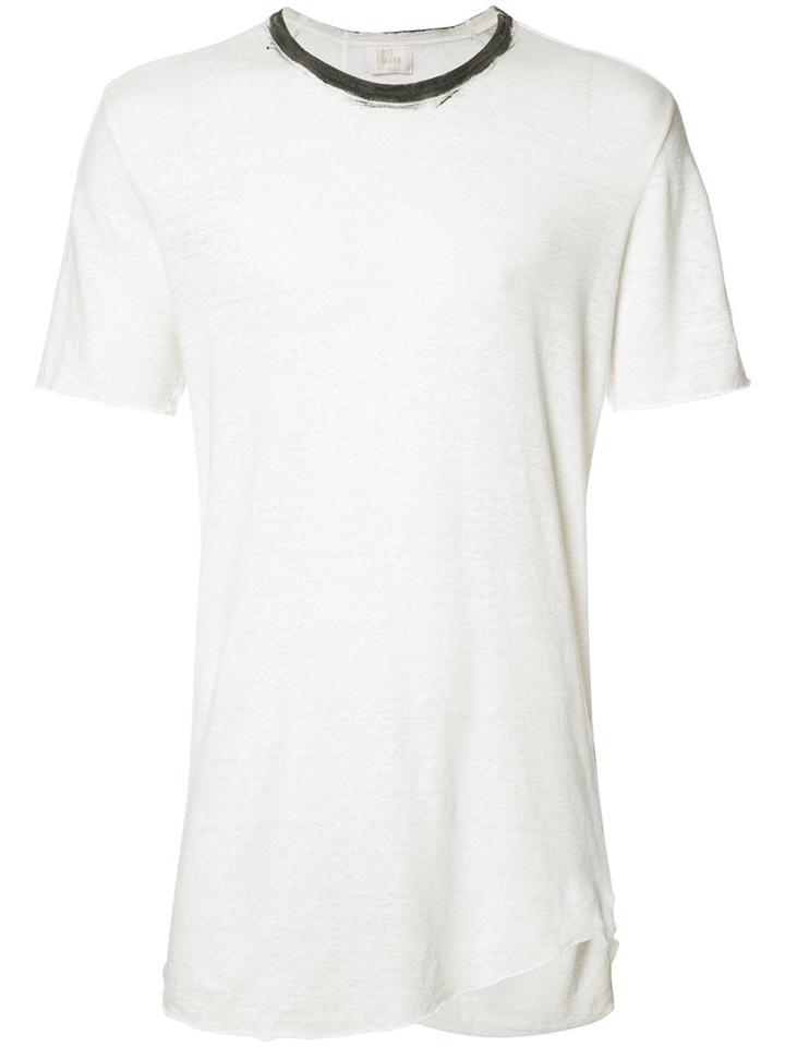 Lost & Found Ria Dunn Contrasting Neck T-shirt, Men's, Size: Xl, White, Linen/flax/spandex/elastane