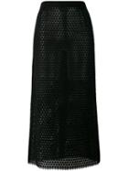 Melampo - Scalloped Skirt - Women - Cotton/polyester - 40, Black, Cotton/polyester