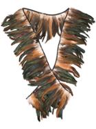 Plan C Feather Piped Scarf - Brown