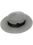 Federica Moretti Round Ribbon Hat - Grey