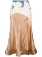 Esteban Cortazar Contrast Flared Skirt - Nude & Neutrals
