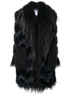 Ainea Shearling Oversized Coat - Black
