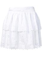 Alberta Ferretti Embroidered Flared Skirt - White