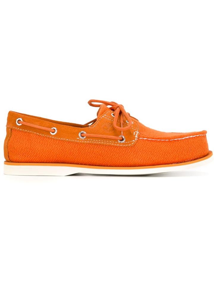 Timberland Monochrome Moccasin Loafers, Men's, Size: 8.5, Yellow/orange, Cotton/leather/rubber