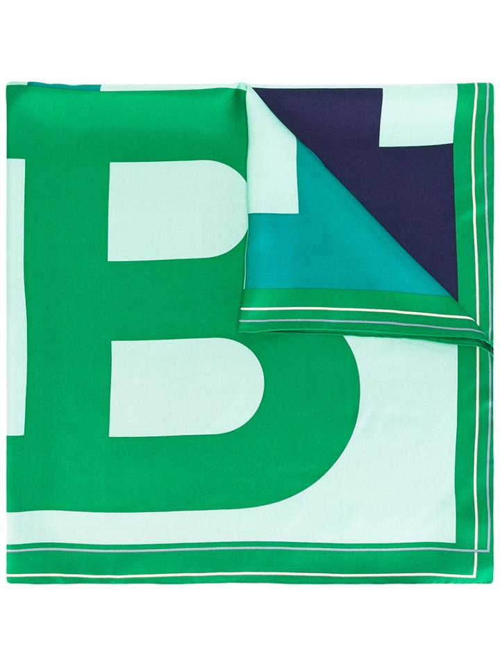 Bally B Print Scarf, Women's, Green, Silk
