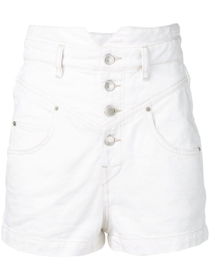 Isabel Marant High-waisted Denim Shorts - White