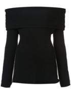 Rosetta Getty - Off-shoulder Knitted Top - Women - Viscose - 6, Black, Viscose