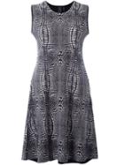 Norma Kamali Optical Illusion Flared Dress, Women's, Size: Large, Black, Viscose