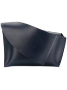 Venczel Built-in Wrist Handle Foldover Clutch - Blue