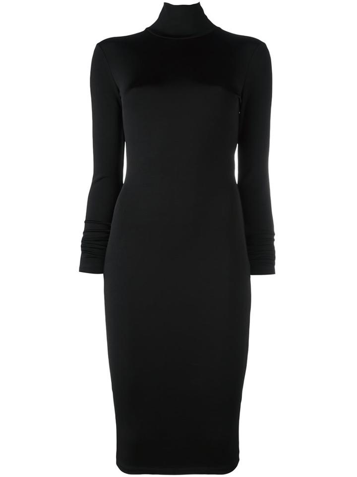 Pierre Balmain Fitted Midi Dress, Women's, Size: 38, Black, Spandex/elastane/viscose