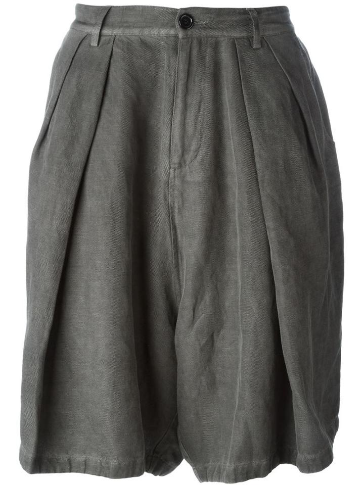 Unconditional Drop-crotch Pleated Shorts