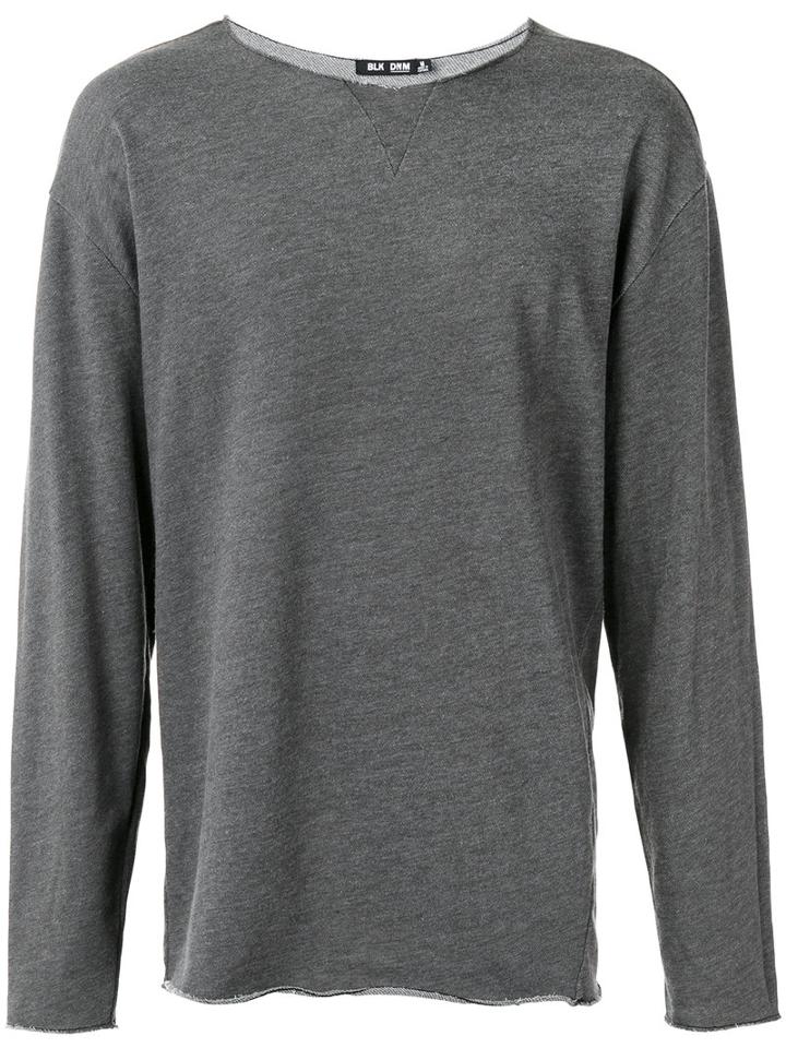 Blk Dnm Crew Neck Sweatshirt, Men's, Size: Small, Grey, Cotton/polyester