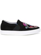 Lanvin Embellished Vamp Slip-on Sneakers - Black
