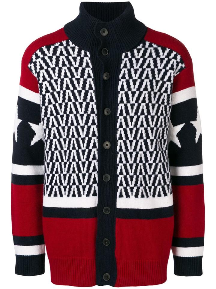 Valentino Funnel Neck Cardigan - Blue