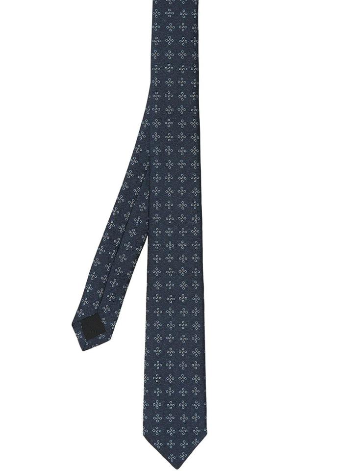 Burberry Modern Cut Graphic Floral Silk Jacquard Tie - Blue