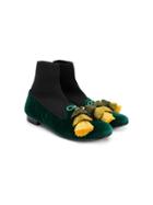 Florens Teen Tassel Detail Ankle Boots - Green
