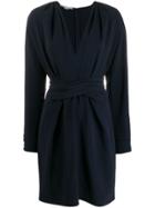 Stella Mccartney V-neck Split-sleeve Dress - Blue