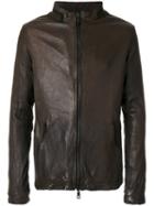 Giorgio Brato - Double Zip Jacket - Men - Leather/polyester - 48, Brown, Leather/polyester