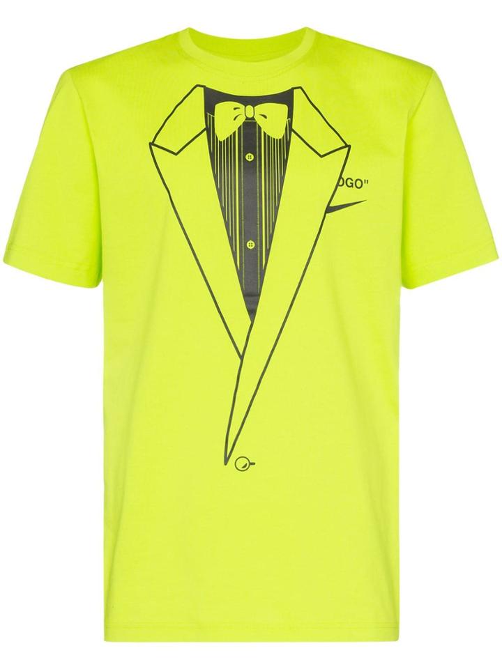 Nike X Off-white Tuxedo Cotton T-shirt - Yellow