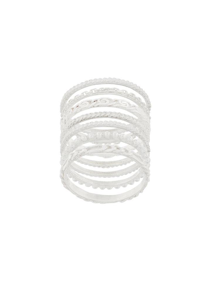 Wouters & Hendrix My Favourite Textured Stacked Ring - Metallic