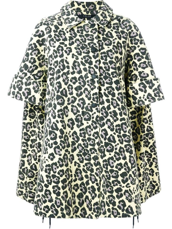 Sibling Leopard Print Oversized Coat