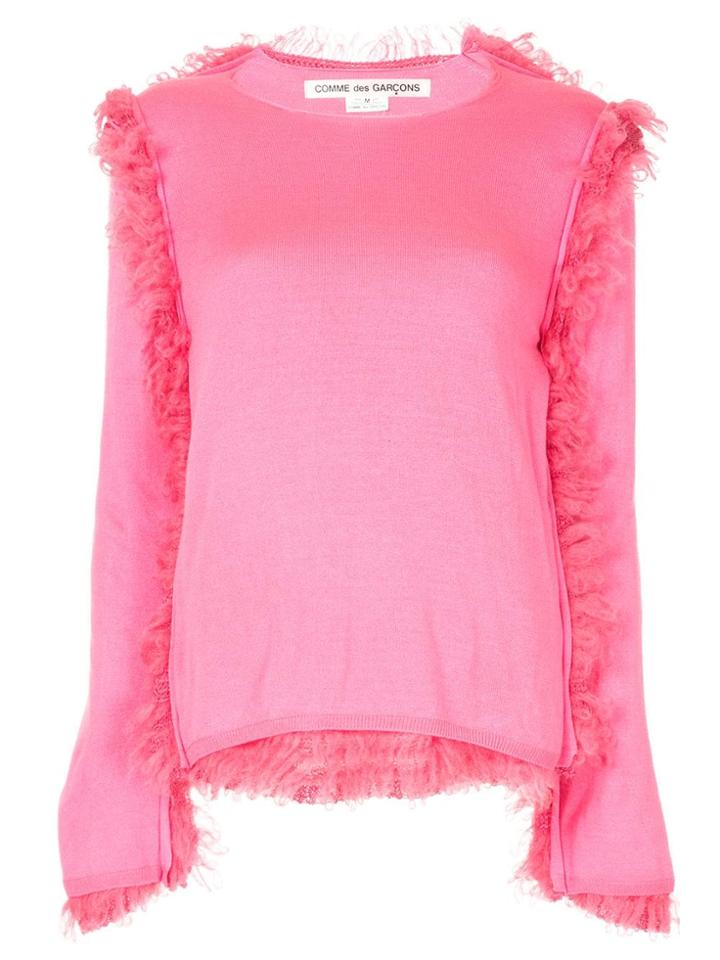 Comme Des Garçons Distressed Loose Sweater - Pink