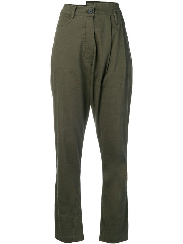 Rundholz Black Label Asymmetric Waistband Trousers - Green