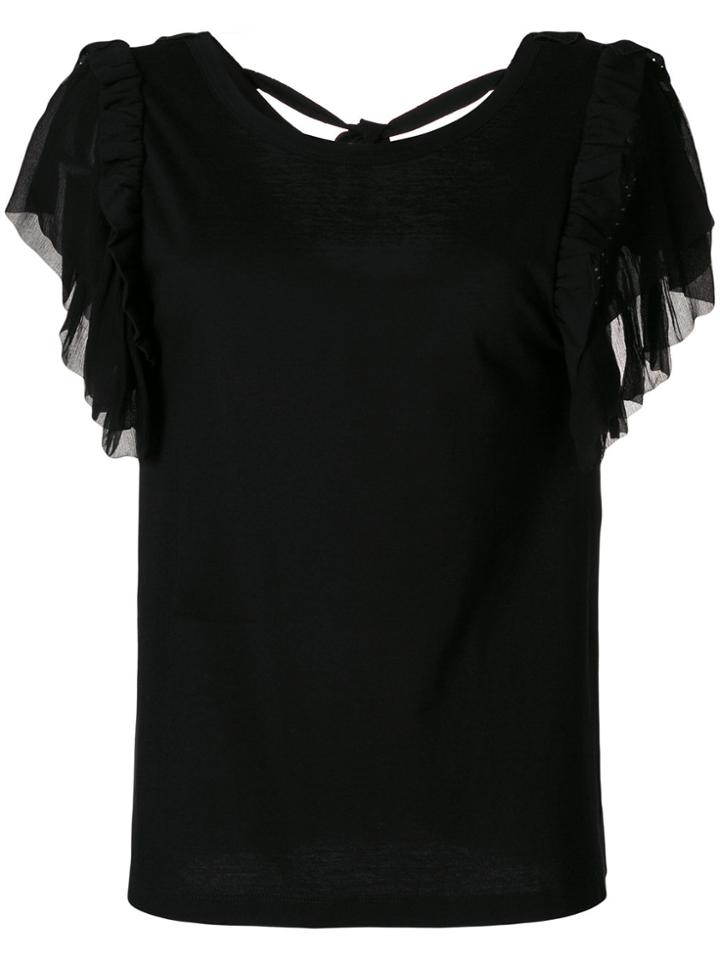 No21 Ruffle Sleeve Top - Black