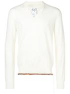 Maison Margiela V-neck Sweater - White