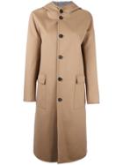 Mackintosh Flap Pockets Hooded Coat - Nude & Neutrals