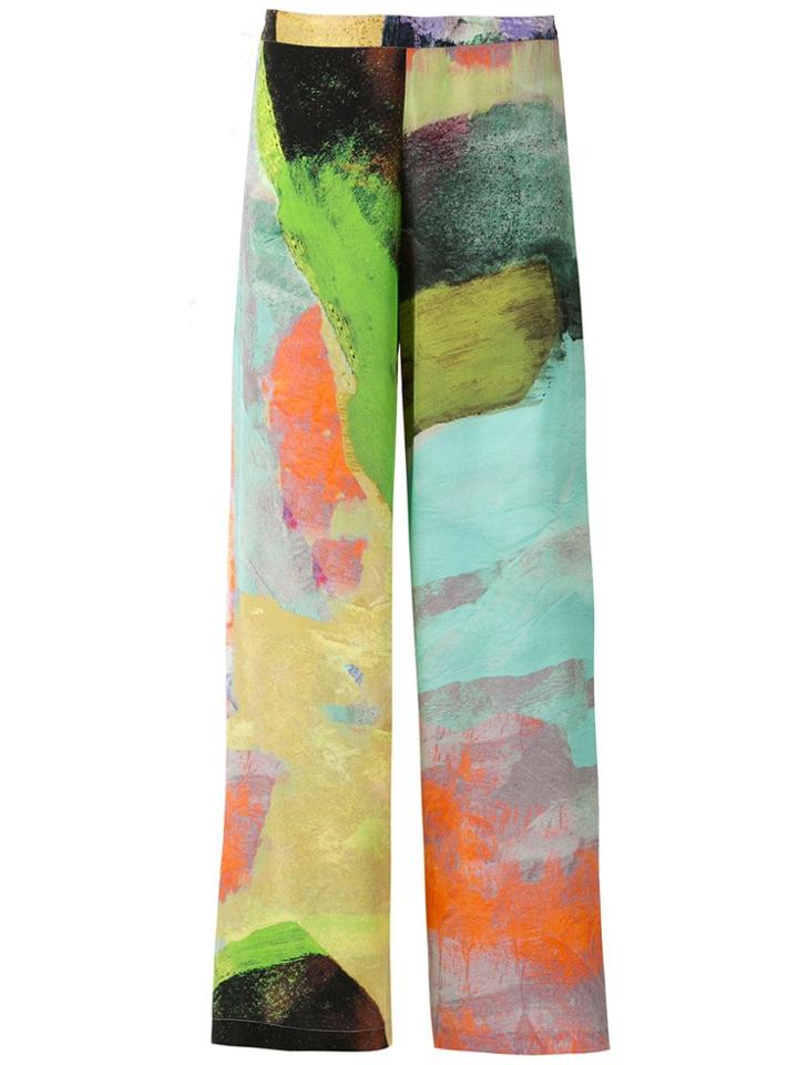 Mara Mac Silk Printed Wide-leg Trousers - Multicolour