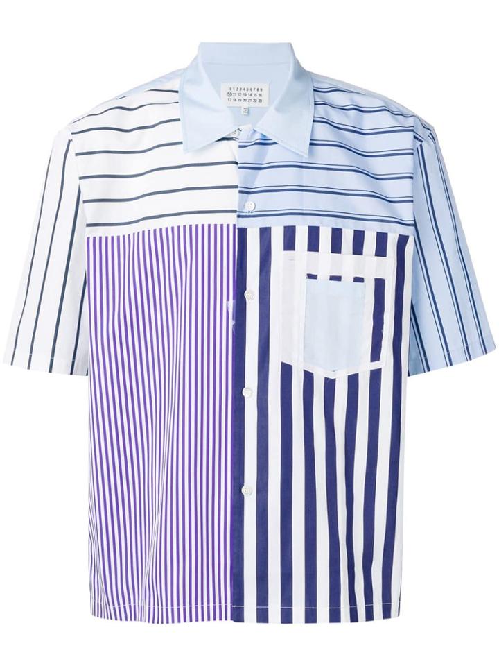 Maison Margiela Contrast Panels Shirt - Blue
