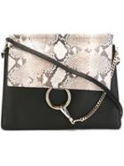 Chloé Faye Shoulder Bag, Women's, Black, Calf Leather/python Skin/suede