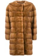 Liska Luce Midi Fur Coat - Brown